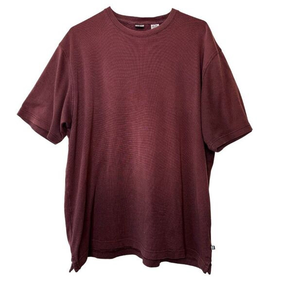 Geoffrey Beene Burgundy Micro Striped T-Shirt | Men's XL Short Sleeve Tee - Picture 1 of 9